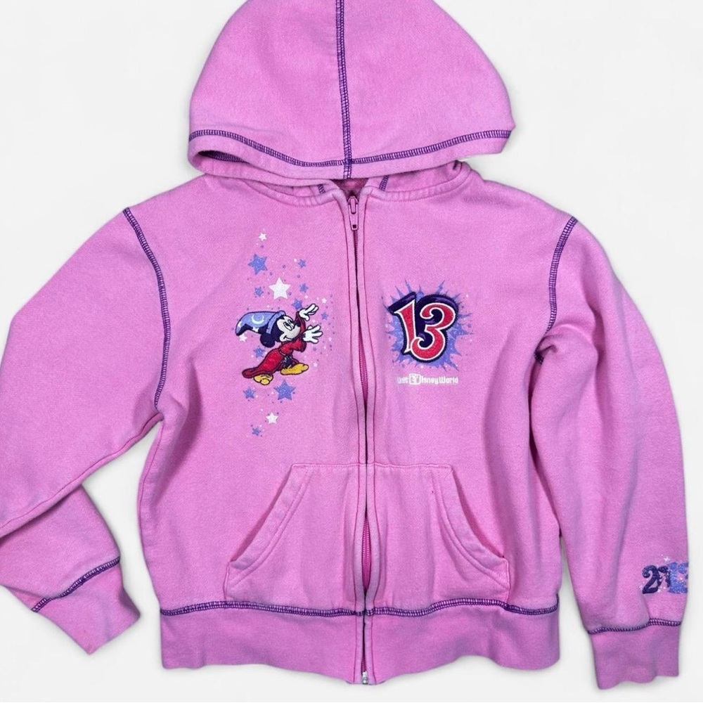 Disney 2013 Limited Edition Fantasia Light Pink Hoodie Purple Stitching Girls Lg